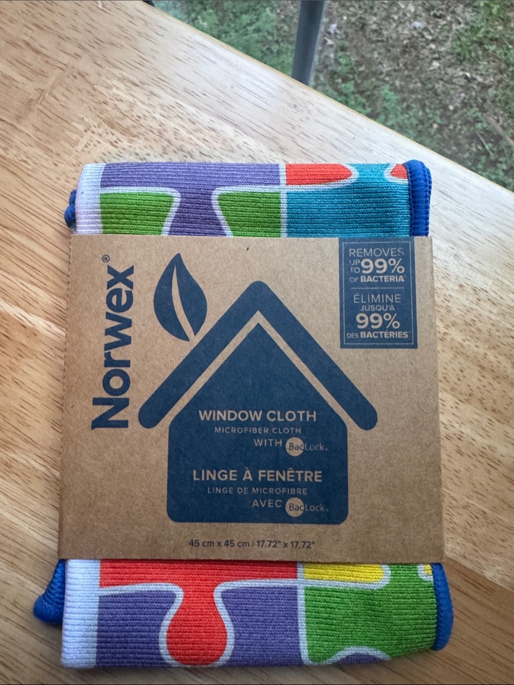 Norwex Window Cloth in Bright Multi-Color Pattern
